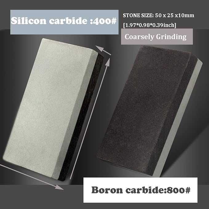 Small Combination Sharpening Stone,2pcs Dual-Sided Fine and Coarse Mini Whetstone (400#/800#) and(3000#/10000#) Polishing Edge Stone Set [1.97x0.98x0.39inch]