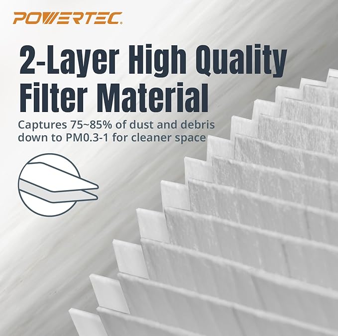 POWERTEC 90398 Cartridge Filters 4PK for Shop Vac, 9039800, 9039833 Type AA Replacement Filters, Fits Shop-Vac Most 4 Gallon and Less Wet/Dry Vacuum Cleaners (75083-P4)