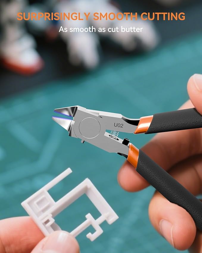 Model Nippers with Ultra-thin Single Edge, Uleey 4.9 inch Sprue Cutter for Beginners, Model Cippers for Plastic Model Building and Fixing (Black)