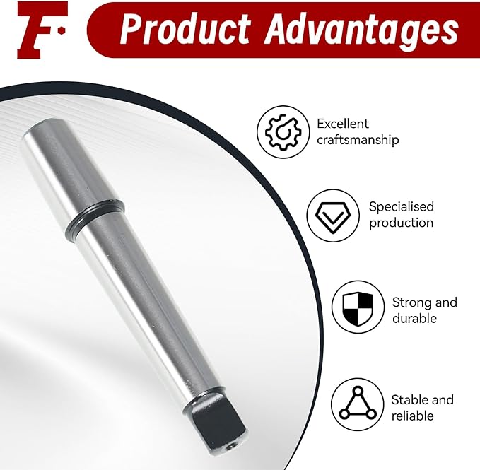 findmall MT2+JT3 Tanged End Drill Collet Arbor Adapter with Tang End for Drill Chucks and Machine Tool