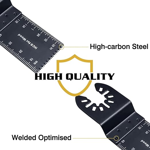 100Pcs Oscillating Tool Blades Professional Universal Oscillating Saw Blades Wood Multitool Blades Compatible with Dewalt, Milwaukee, Ryobi, Rockwell, Bosch