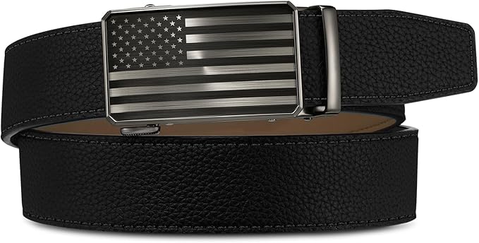 Zitahli Belt Men, Ratchet Belt Dress with 1 3/8" Premium Leather,Slide Belt with Easier Adjustable Automatic Buckle