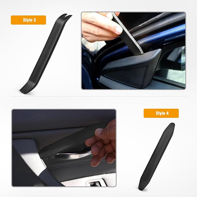 GOOACC Auto Trim Removal Tool Kit No-Scratch Tool Kit for Car Audio Dash Window Molding-4PCS (Black)