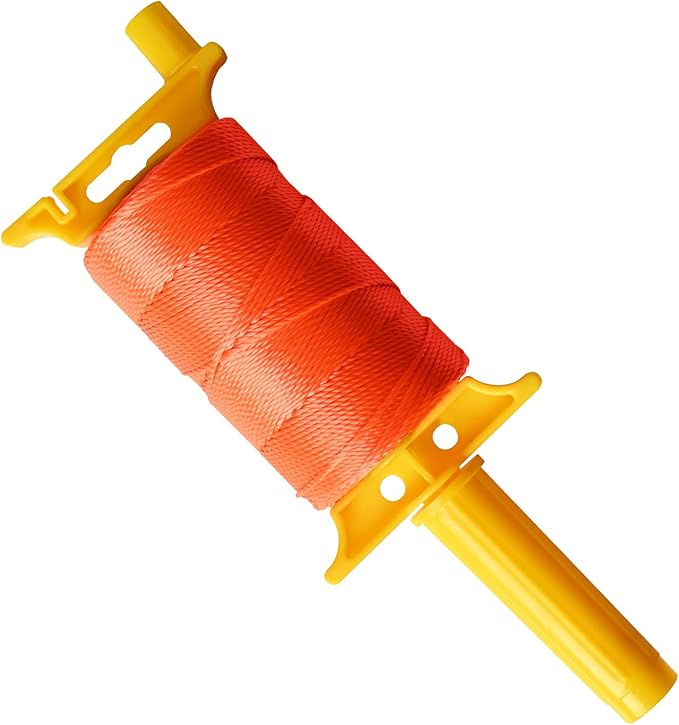 Reloadable Line Reel,Mason Line String Line,600 Ft Length Nylon Twine, Nylon String for Gardening Or Masonry Tools,Twine String for Gardening,Orange