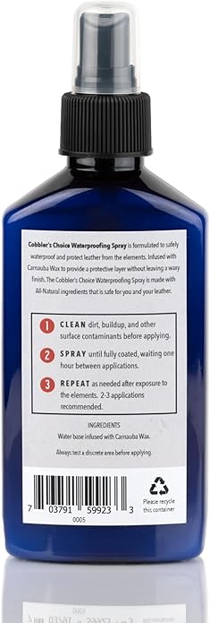 Cobbler's Choice All-Natural Waterproofing Spray - Leather Protector - Easy Spray Application