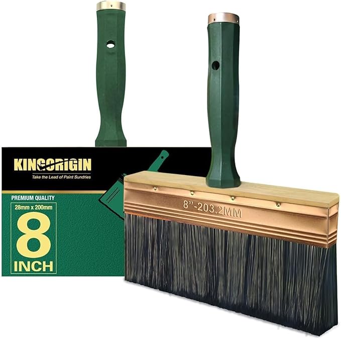 Deck Stain Brush, 8 Inch Deck Paint Brush with Threaded Handle for Extension Pole, Wide Large Brushes for Staining Wood, Fence, Walls, Lime Wash Paint Brush