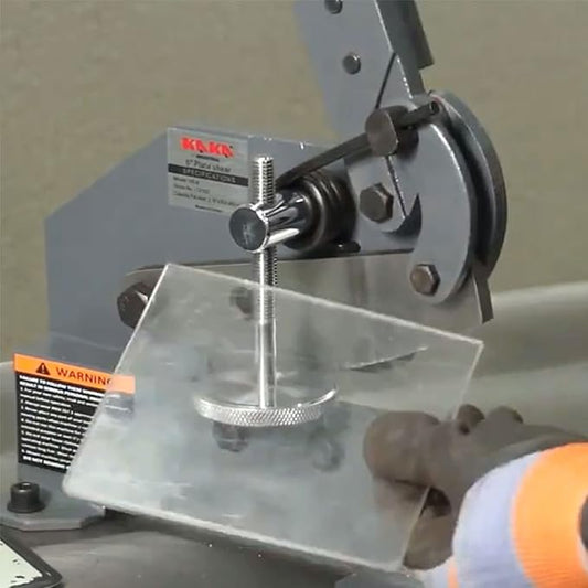 KAKA INDUSTRIAL Manual Metal Shear HS-12, 12 inch Throatless Cutting Machine for Sheet Metal, Plate Steel and Round Bars - Portable Workbench-Mounted Tool