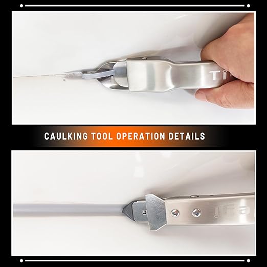Caulking Tool Kit Stainless Steel Grout Removal Tool,4 in 1 Tile Caulk Remover Tool,Silicone Scraper Caulk Finishing Tools for Kitchen Bathroom Floor Sealant Caulking Window Sink Joint