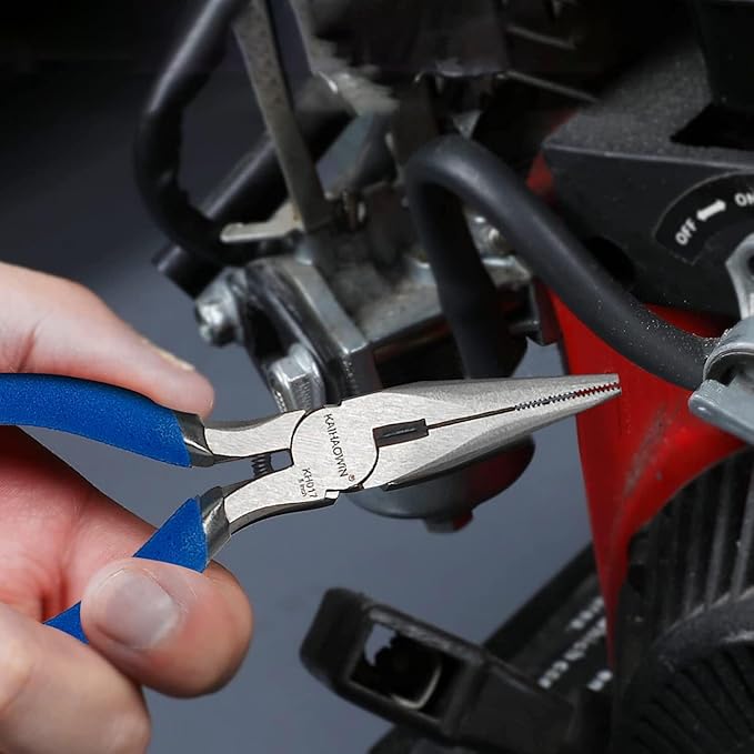 Mini Needle Nose Pliers 5"-2 Pack KAIHAOWIN Small Long Nose Pliers with Wire Cutters, Spring Loaded Thin Needle Nose Pliers, Precision Pliers Set for Crafts/Jewelry Making/Tiny Project