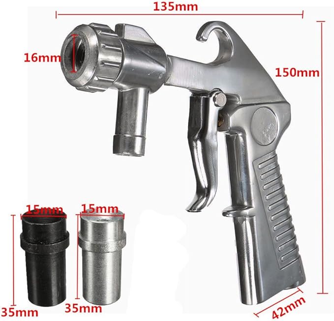 Sand Blaster Gun,Sandblasting Sandblaster Gun Kit for Sandblast Blast Cabinet with Ceramic Nozzles