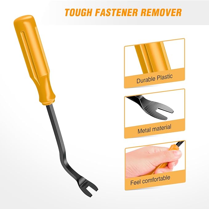 GOOACC 6PCS Auto Trim Removal Tool Kit No-Scratch Tool Kit for Car Audio Dash Window Molding Fastener Remover Tool Kit-Yellow