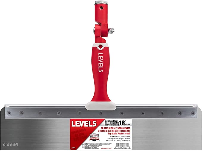 LEVEL5 16" Offset Knife, 0.6mm STIFF Stainless Steel Blade | Soft-Grip Handle | 5-388