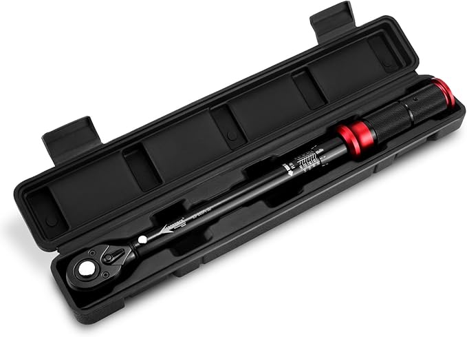 AEROFORCE 1/2-Inch Drive Torque Wrench竊?5-165 lb.ft / 20.4-224.4 Nm),72 Tooth Dual Direction Reversible Ratchet, Dual Range Scales, Precision Calibrated for Bike, Motorcycle and Car Repair