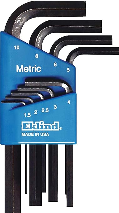 EKLIND 10509 Hex-L Key allen wrench - 9pc set Metric MM sizes 1.5-10 Short series