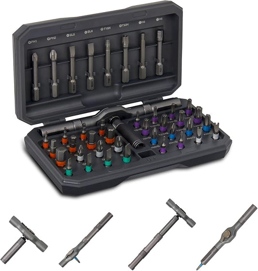 42 in 1 Magnetic Screwdriver Set, DIY Ratchet Screwdriver Set, Multi Bit Screw Driver Set Kit with Case, Handle Detachable, Portable Repair Tool for Electronics, Glasses, Bicycles & Home Repair