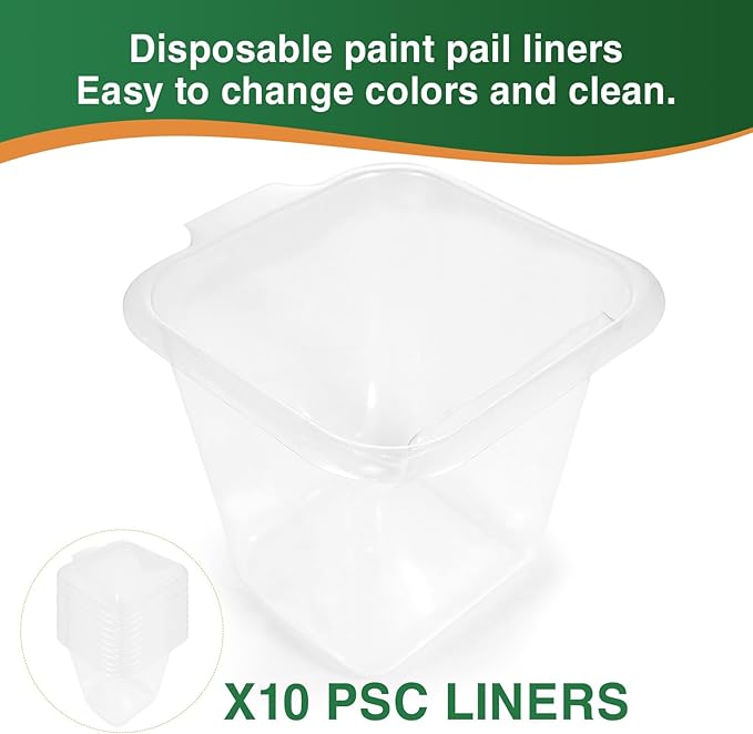 Voomey 15Pc Paint Bucket Holds 16 oz. of Paint or Stain, Paint Cup, Paint Pail Liner, Trim Painting Tool, for Finishing Work and Repairs