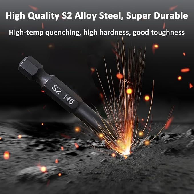 Hex Head Allen Wrench Drill Bit Set (10pc Metric & 10pc SAE), PTSLKHN Allen Wrench Drill Bits, Upgraded 1/4" Quick Release Shank Magnetic Hex Bit Set - Perfect for Ikea Type Furniture