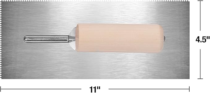 Capitol 115110 Professional Flooring Adhesive Trowel-1/16??x 1/16??x 1/16??Square-Notch, Silver/Light Wood
