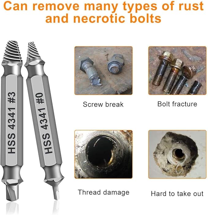 Gifts for Men,Damaged Screw Extractor Set-Valentines Day Gifts for Him Men Adults,Mens Gifts for Dad,Husband,Stripped Screws Nuts & Bolts Drill Bit Tools for Easy Removal of Rusty Broken Screw