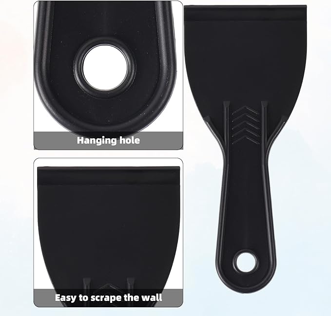 12pcs Plastic Putty Knife Set, Spackle Tool, Include 6 Black Flexible Putty Scraper and 6 Detail Scraper for Repair Spackling Patching Plastering and Painting