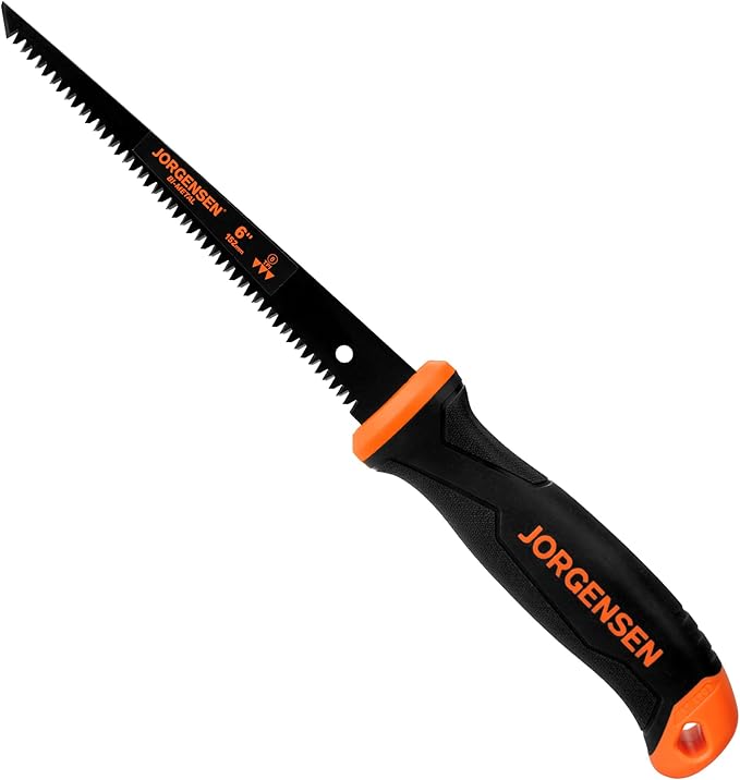 Jorgensen Drywall Saw, 6-inch Jab & Keyhole Saw with Ergonomic Handle,Triple Ground Teeth, Faster Cutting Drywall Cutting Tool with 8-TPI Bi-metal Blade