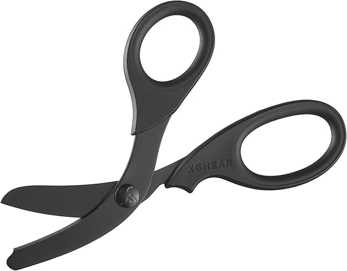 XSHEAR짰 7.5??Black Titanium Coated Extreme Duty Trauma Shears. Tough and Durable Medical Scissors for the Paramedic, EMT, Nurse or any Emergency Healthcare Provider