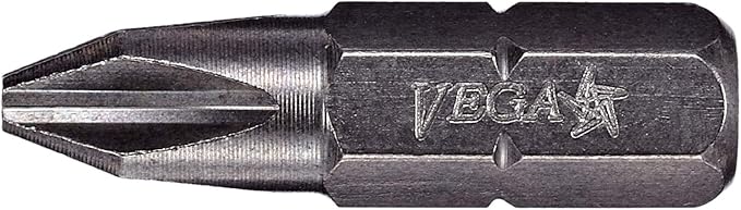 VEGA 100pc Professional Grade Philips #2 Power Tool Screwdriver Insert Bits (125P2A-100)