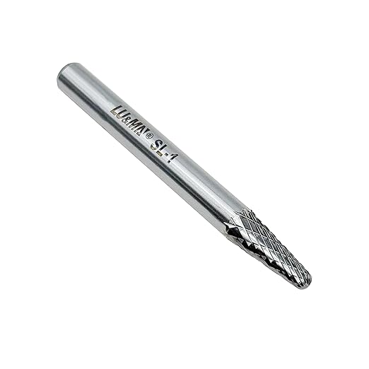 SL-1 Tungsten Carbide Burr Rotary File, Taper Shape Double Cut, 1pc by LU&MN