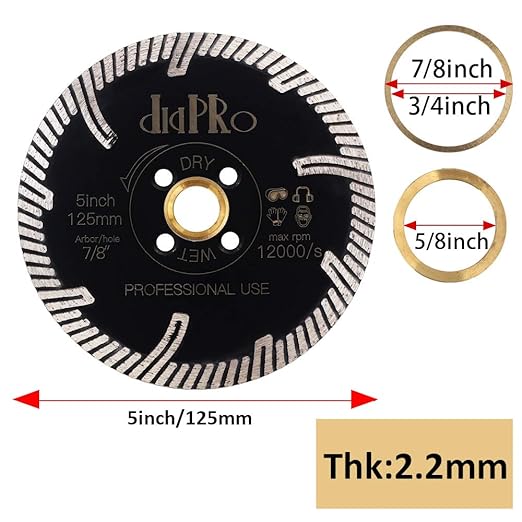 5" Granite Cutting Turbo Blade Granite Blade