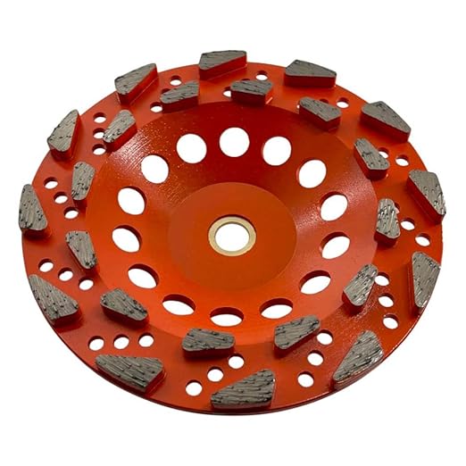 7" High Performance Diamond Grinding Wheels for Aggressive Concrete, Paint, Epoxy, Mastic & Coating Removal, #20 Grit, 24 Segments, 7/8"-5/8" Non-Threaded Arbor