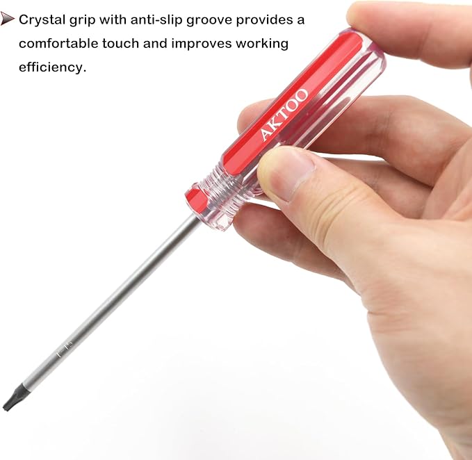 AKTOO 2PCS T15 Torx Screwdriver, 4inch Torx Driver Star Bit Screwdrivers for Computer Repairing, Automobile Tools and Home Appliances