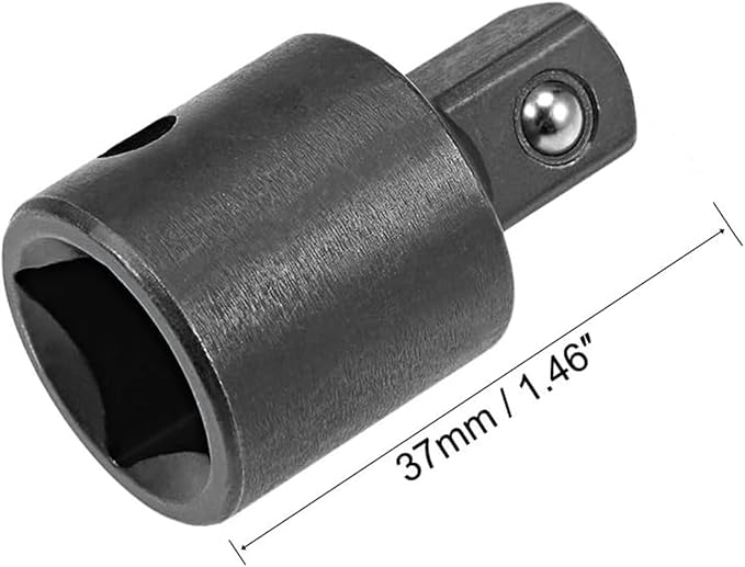 2 Pcs 1/2 Inch Drive (F) x 3/8 Inch (M) Socket Reducer, Female to Male, Cr-V (Black)