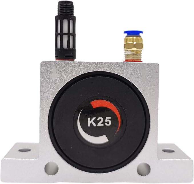 K 1/4'' K25 Thread Pneumatic Vibrator Power Concrete Vibrator Ball Type Aluminum Alloy Air Turbine Oscillator with Silencer