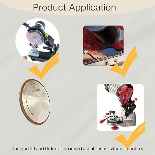 CBN Chainsaw Grinding Wheel 5-3/4" Dia, 7/8" Arbor, 3/16'' Thick for Sharpening Any Steel Chainsaw Chain (5-3/4 x 3/16'')