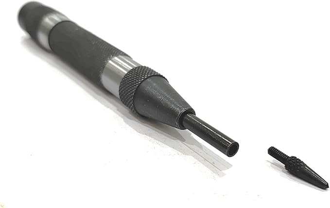 Automatic Center Punch with Replaceable Hardened Steel Tip (Medium Duty)