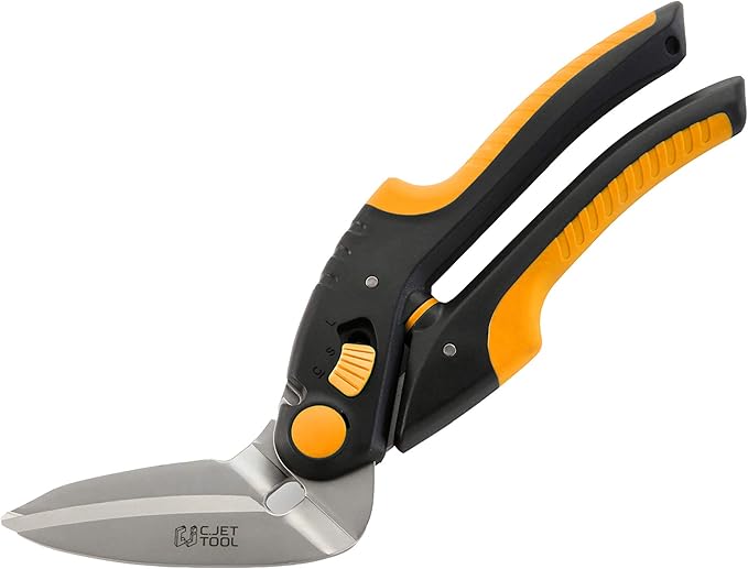 10" Heavy Duty Scissors - Carpet Cutter, Industrial Multipurpose Tool for Cardboard, Leather, Pruning, Gardening - Professional Soft Grip Stainless Steel (Orange)