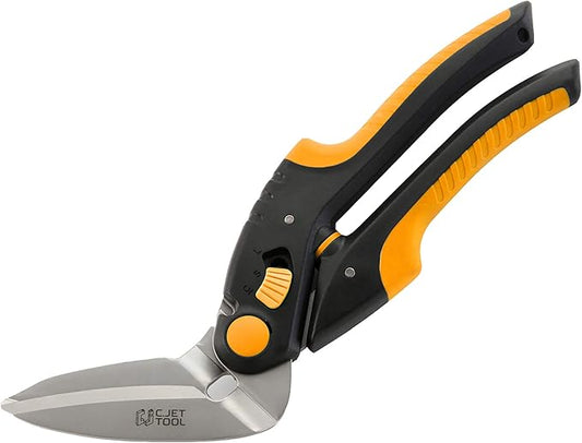 10" Heavy Duty Scissors - Carpet Cutter, Industrial Multipurpose Tool for Cardboard, Leather, Pruning, Gardening - Professional Soft Grip Stainless Steel (Orange)