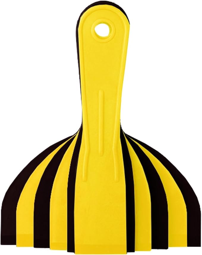 Bates 6 Pack Plastic Putty Knife Set - Black & Yellow, Paint Scraper, Spackle Tool, Spreader
