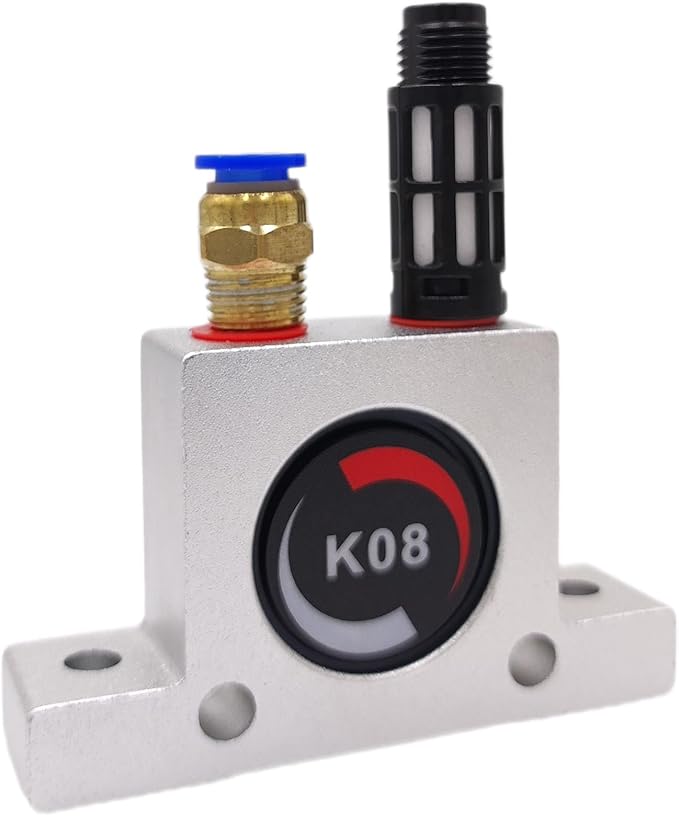 K 1/4'' K8 Thread Pneumatic Vibrator Power Concrete Vibrator Ball Type Aluminum Alloy Air Turbine Oscillator with Silencer