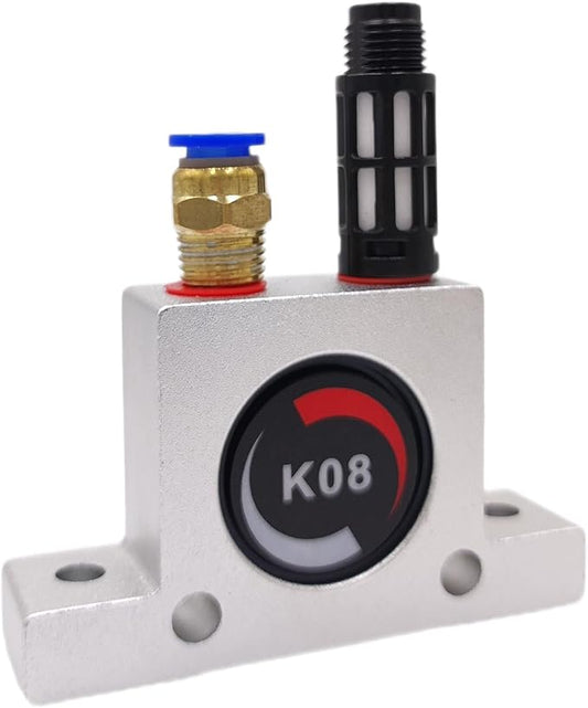 K 1/4'' K8 Thread Pneumatic Vibrator Power Concrete Vibrator Ball Type Aluminum Alloy Air Turbine Oscillator with Silencer