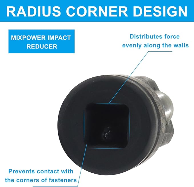 1/4" Female to 1/2" Male Impact Socket Adapter, Black Wrench Socket Adapter For Impact Driver