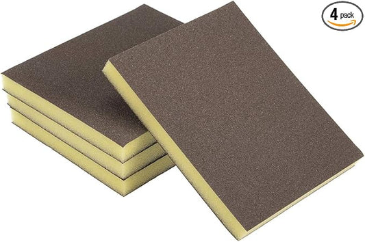 uxcell Sanding Sponge Block 150-Grits Medium Grit Sand Block Pad for Kitchen Metal/Drywall/Wood 4pcs