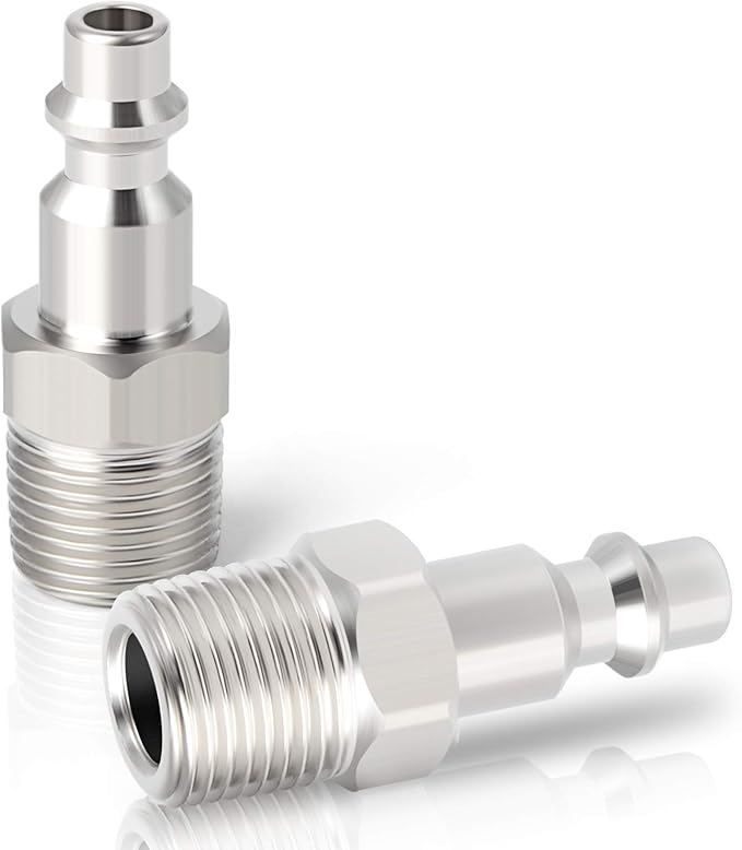 GASHER 1/4-Inch NPT Male Industrial Air Plug,1/4-Inch High Flow Pneumatic Plugs 300PSI (20-Pack)