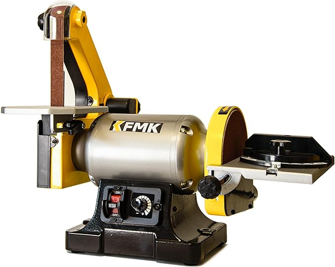 Variable Speed 1" x 30" Belt & 6" Disc Sander Combo, 3/4 HP Direct-Drive Motor, 2000??400 RPM Disc / 1909??248 SFPM Belt, Adjustable Work Tables & Miter Gauge, Benchtop Sander for Wood & Metal
