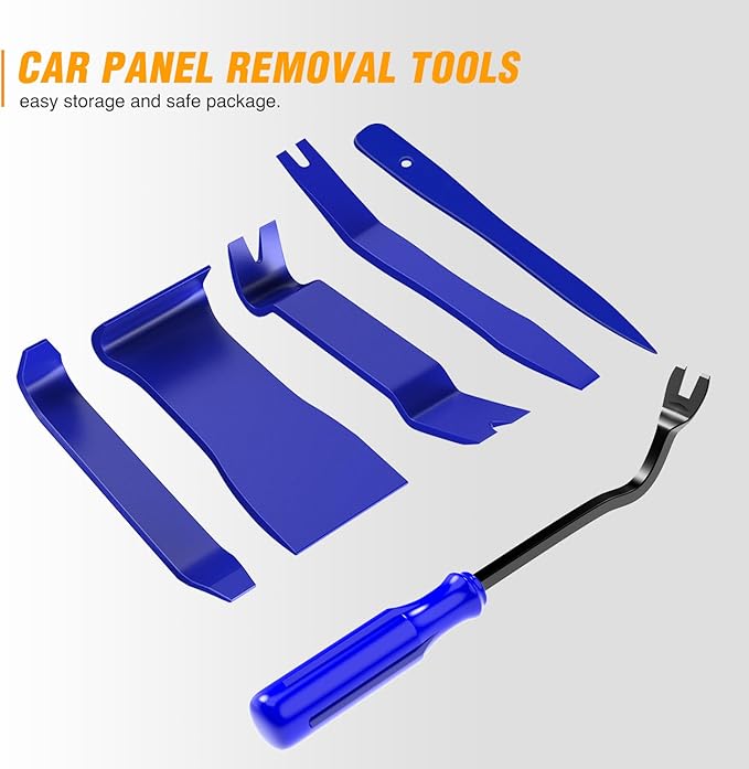 GOOACC 6PCS Auto Trim Removal Tool Kit No-Scratch Tool Kit for Car Audio Dash Window Molding Fastener Remover Tool Kit-Blue