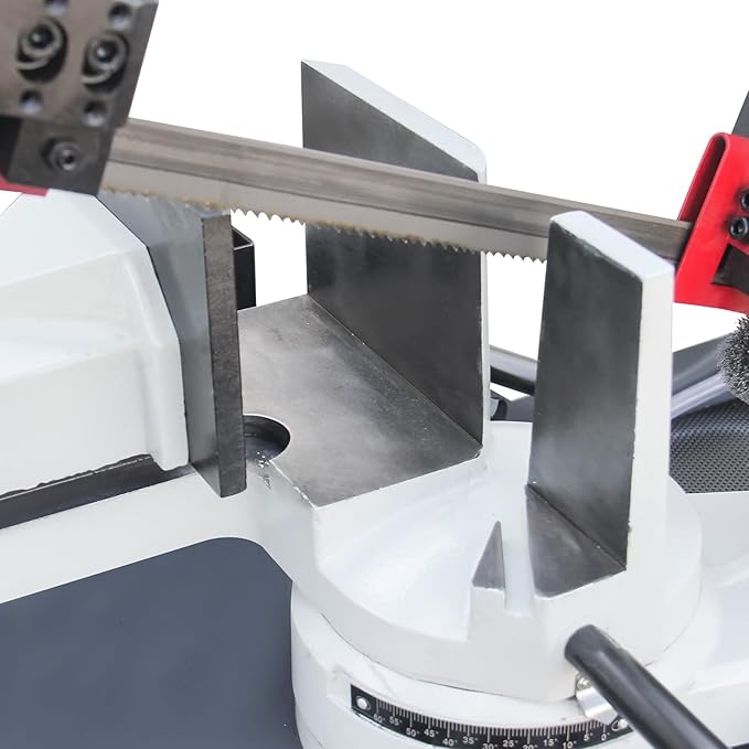 KAKA INDUSTRIAL Metal Band Saw,10-Inch x 7.9-Inch Band Saw 45°/60°/90° Miter Cutting,1.5HP Motor 115V/230V, Worm Gear Drive & Dual Coolant System for Steel, Aluminum, Pipe Fabrication BS-108G