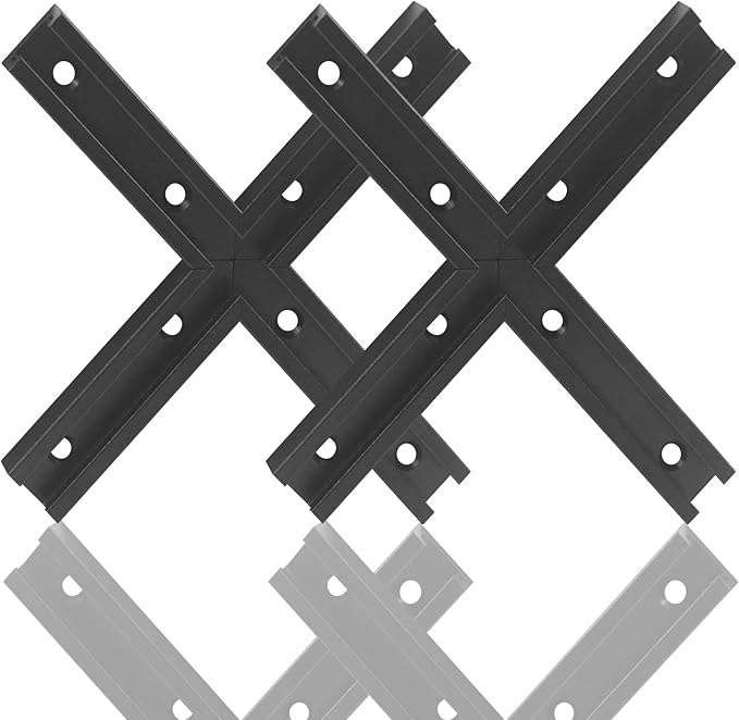 Bikykose 3'' T Tracks for Woodworking Intersection Kit 2 Set, Double-Cut Jig Profile Universal T-Tracks with Predrilled Mounting Holes竊똖 Track Accessories for Jigs and Fixtures