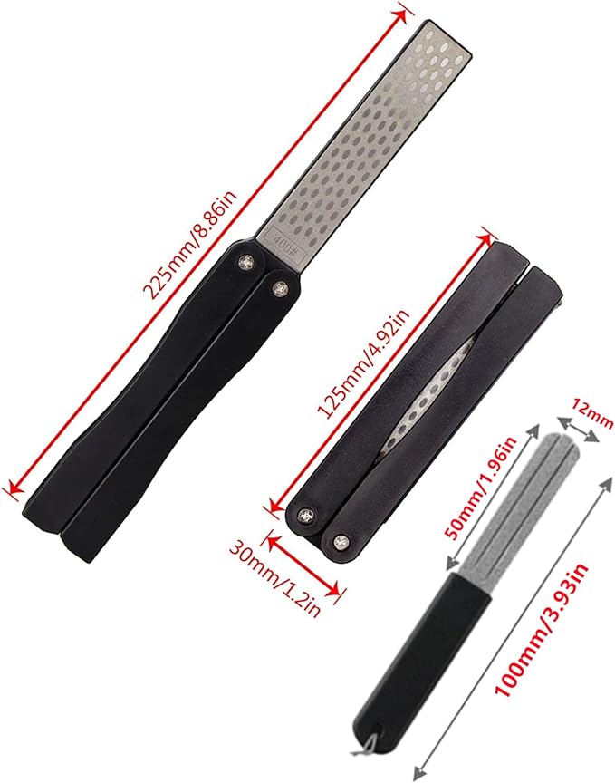 400/600 Grit Portable Handheld Double Sided Sharpener Pocket Diamond Knife Sharpening Stone, Portable Fish Hook File Fishing Hook Sharpener,Dart Sharpener for Steel Tip(4pcs)
