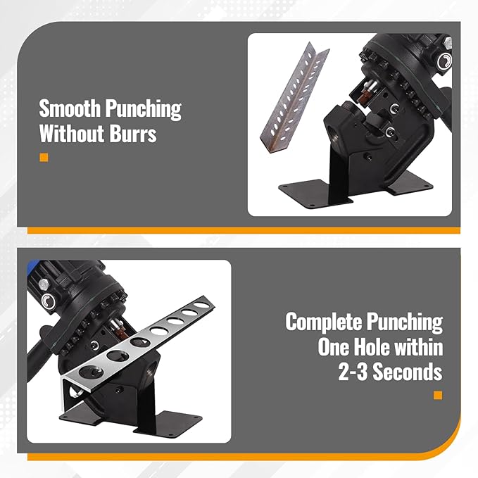 1200W Electric Hydraulic Hole Puncher,1HP Steel Punching Machine 過1/4"-4/5",Hole Digger Hydraulic Punch with Carbon Brush 5 Dies for Steel Iron Aluminum Plate,Copper,Angle Steel,110V