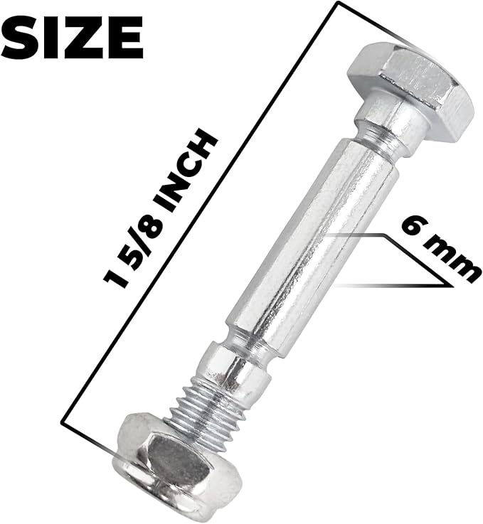 Snow Blower 4 Shear Pins and Nuts Replacement for Power-Smart Snowblower 303160355P / 303160355 Parts